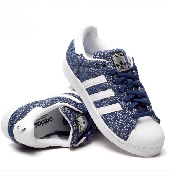 Adidas SUPERSTAR Series, Men Sneakers- Oxford Blue/Bright White- S85980- Sz:10 - Picture 4 of 11